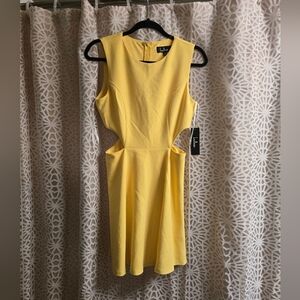 Yellow side cutout lulus dress